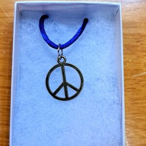 Bronze Peace Sign Necklace